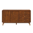 TV Stand With Storage, Entertainment Center, 3 Drawers And 2 Doors For Living Room - Walnut - TV Stands available at Alpine Outlets in Denver
