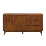 TV Stand With Storage, Entertainment Center, 3 Drawers And 2 Doors For Living Room - Walnut - TV Stands available at Alpine Outlets in Denver