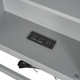 Twin Long Floor Bed With Storage Cabinets And USB Ports - Gray - Platform Beds available at Alpine Outlets in Denver