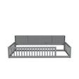 Twin Long Floor Bed With Storage Cabinets And USB Ports - Gray - Platform Beds available at Alpine Outlets in Denver