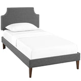 Twin Mid - Century Modern Upholstered Fabric Platform Bed in Gray - Platform Bed available at Alpine Outlets in Denver