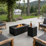 U_STYLE 2 - Piece 41.9" Propane Fire Pit Set with MGO Tank Cover Table - 🟢 Fire Pits available at Alpine Outlets in Denver