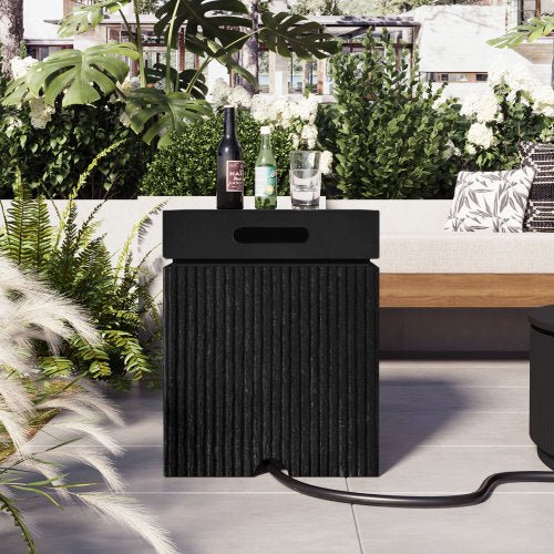 U_STYLE 2 - Piece 41.9" Propane Fire Pit Set with MGO Tank Cover Table - 🟢 Fire Pits available at Alpine Outlets in Denver