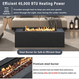 U_STYLE 2 - Piece 41.9" Propane Fire Pit Set with MGO Tank Cover Table - 🟢 Fire Pits available at Alpine Outlets in Denver