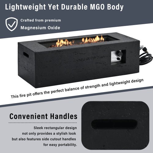 U_STYLE 2 - Piece 41.9" Propane Fire Pit Set with MGO Tank Cover Table - 🟢 Fire Pits available at Alpine Outlets in Denver