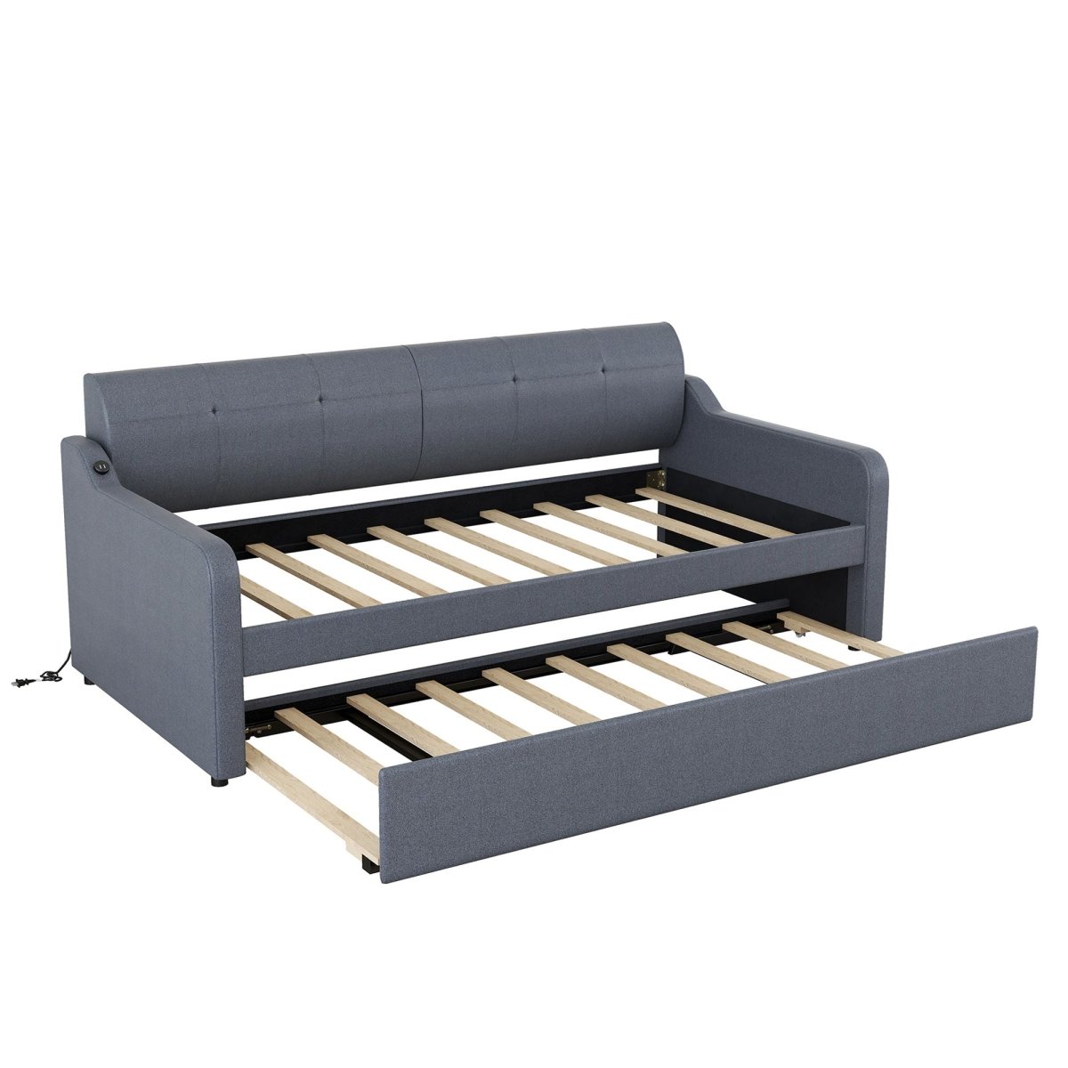 Upholstered Daybed With Trundle And USB Charging - Trundle Beds available at Alpine Outlets in Denver