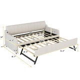 Upholstered Daybed With Trundle And USB Charging - Trundle Beds available at Alpine Outlets in Denver