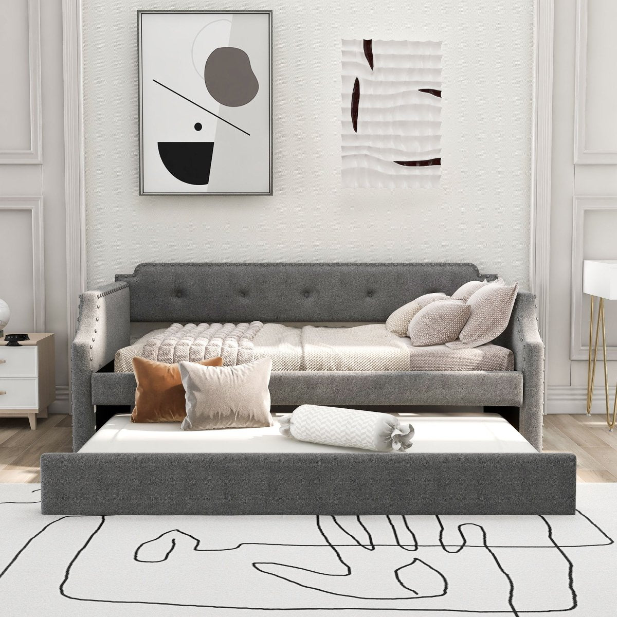 Upholstered Daybed With Trundle - Trundle Beds available at Alpine Outlets in Denver