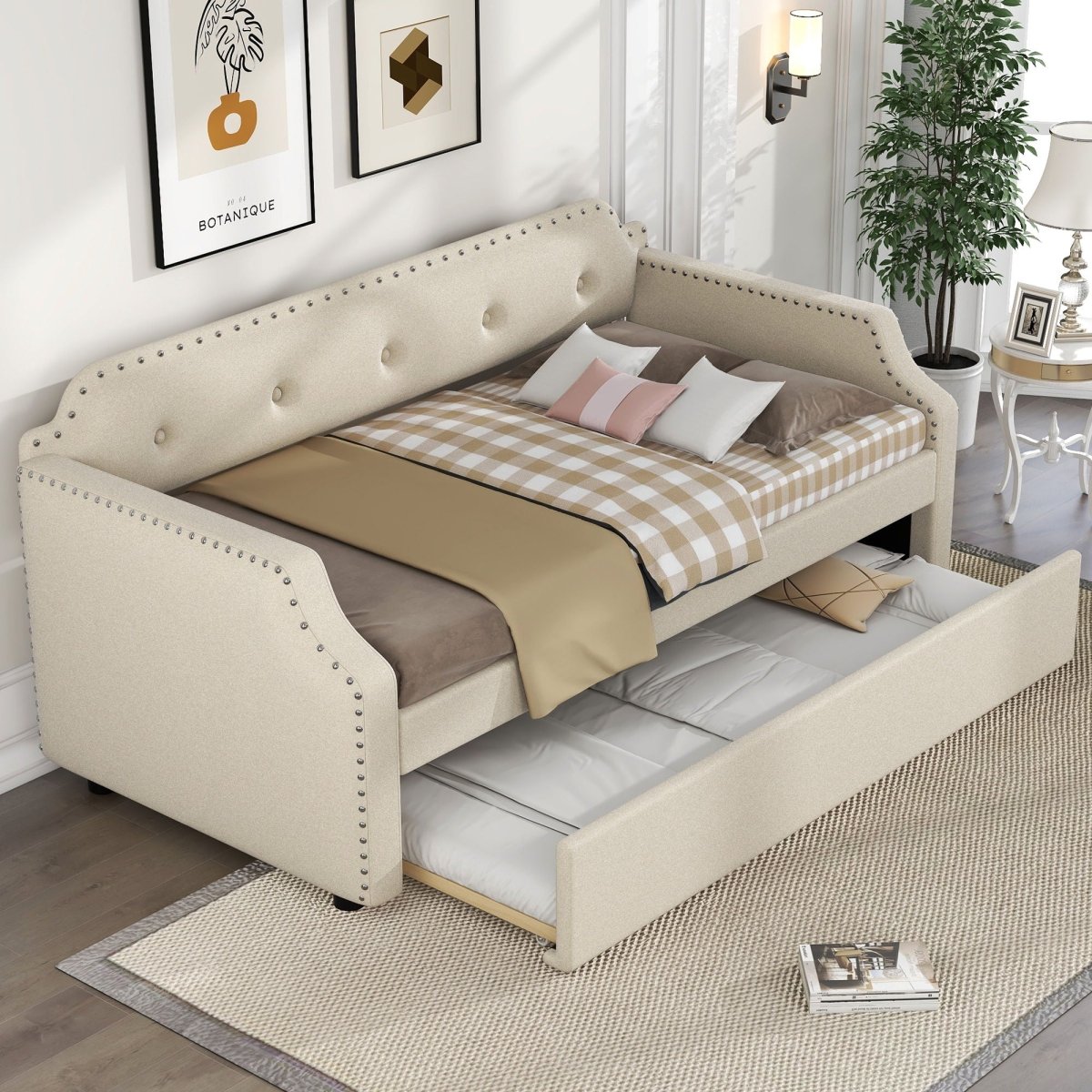 Upholstered Daybed With Trundle - Trundle Beds available at Alpine Outlets in Denver