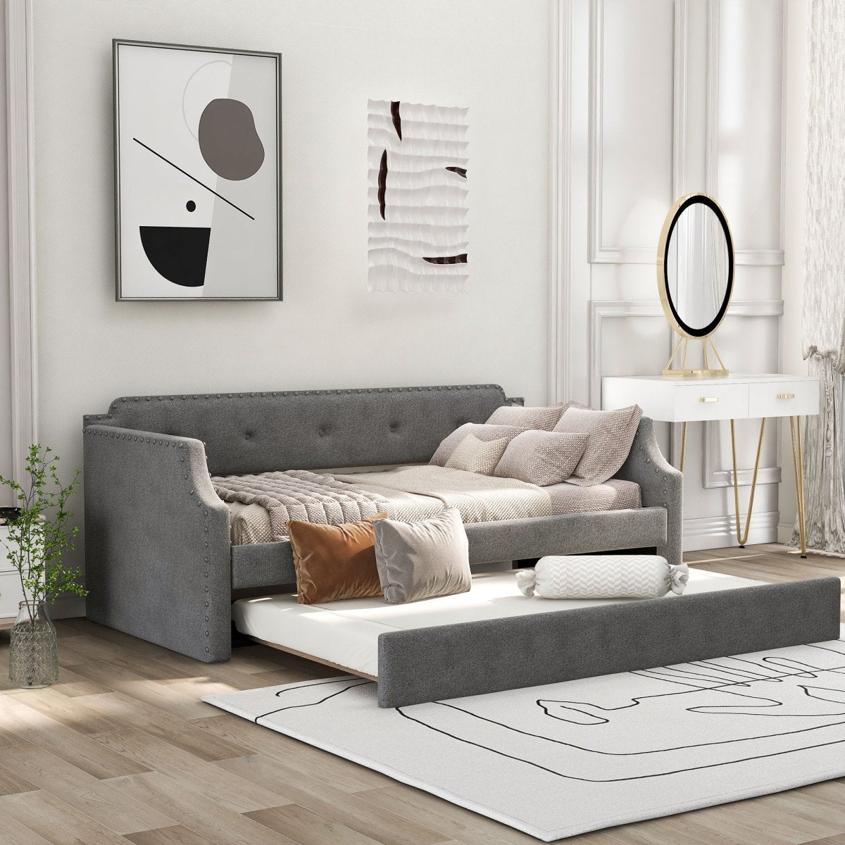 Upholstered Daybed With Trundle - Trundle Beds available at Alpine Outlets in Denver
