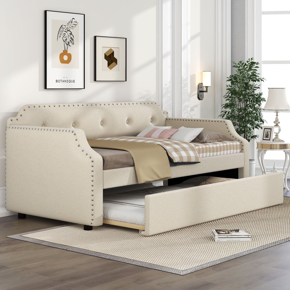Upholstered Daybed With Trundle - Trundle Beds available at Alpine Outlets in Denver