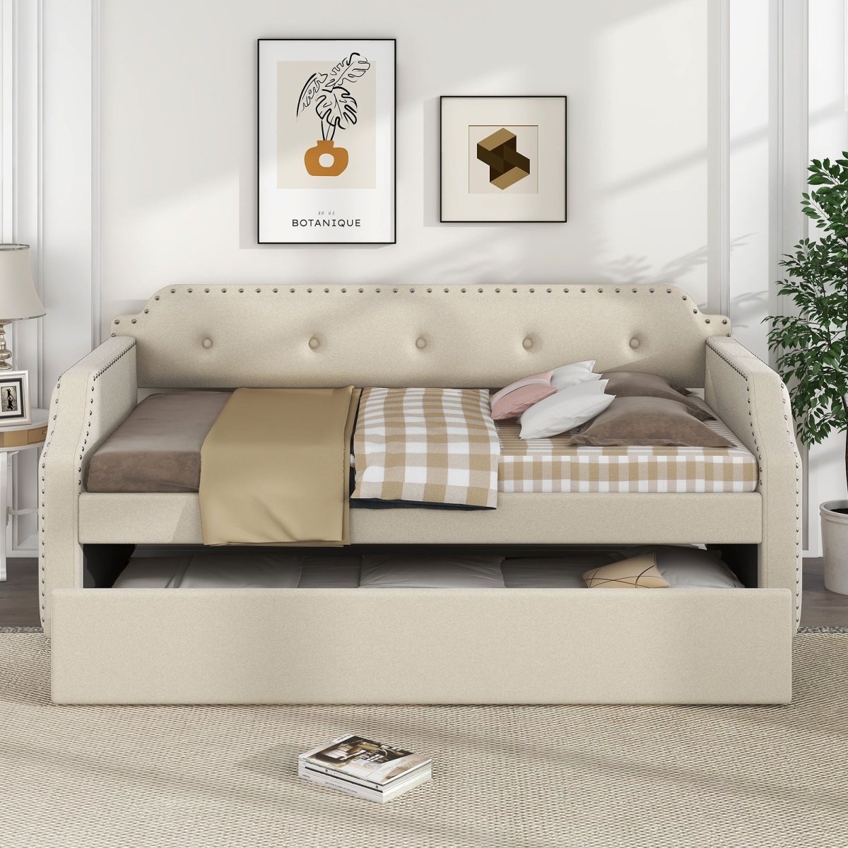 Upholstered Daybed With Trundle - Trundle Beds available at Alpine Outlets in Denver