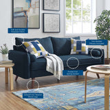 Upholstered Fabric Sofa with Bolster Pillows - Living Room Furniture available at Alpine Outlets in Denver