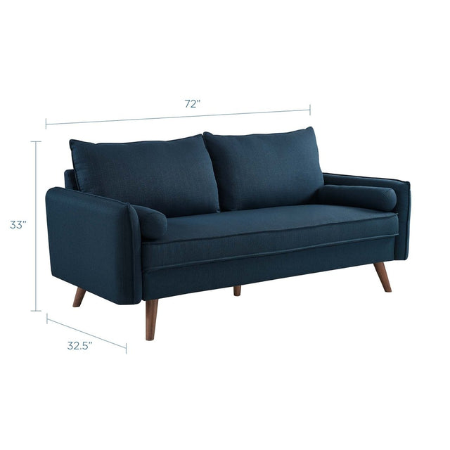 Upholstered Fabric Sofa with Bolster Pillows - Living Room Furniture available at Alpine Outlets in Denver