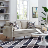 Upholstered Fabric Sofa with Bolster Pillows - Living Room Furniture available at Alpine Outlets in Denver