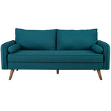 Upholstered Fabric Sofa with Bolster Pillows - Living Room Furniture available at Alpine Outlets in Denver
