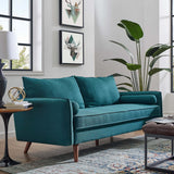 Upholstered Fabric Sofa with Bolster Pillows - Living Room Furniture available at Alpine Outlets in Denver