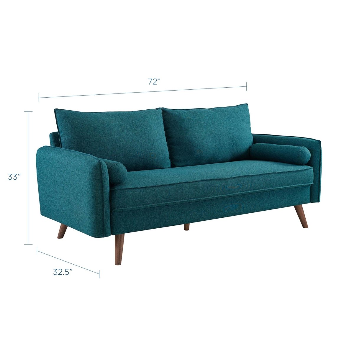 Upholstered Fabric Sofa with Bolster Pillows - Living Room Furniture available at Alpine Outlets in Denver