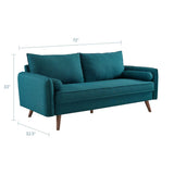 Upholstered Fabric Sofa with Bolster Pillows - Living Room Furniture available at Alpine Outlets in Denver