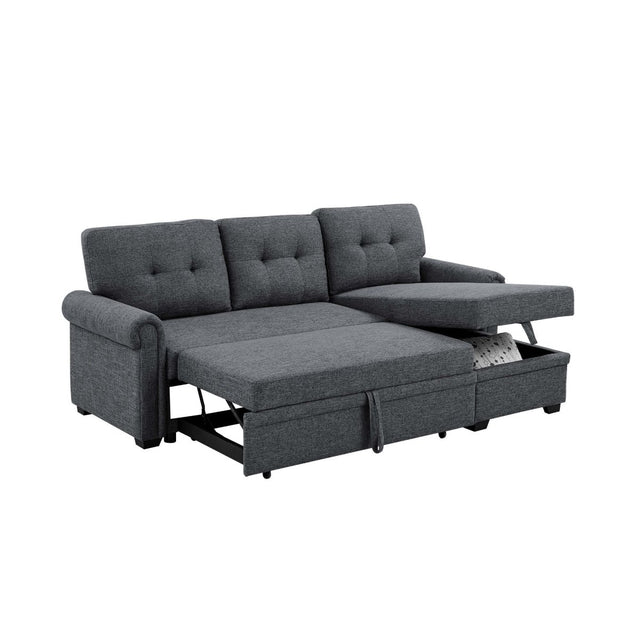 Upholstered Sleeper Sofa With Reversible Storage Chaise - Dark Gray - Sleeper Sofas available at Alpine Outlets in Denver