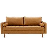 Valour Tufted Vegan Leather Sofa in Tan by Modway - Living Room Furniture available at Alpine Outlets in Denver