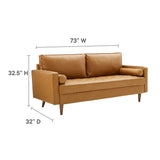 Valour Tufted Vegan Leather Sofa in Tan by Modway - Living Room Furniture available at Alpine Outlets in Denver