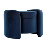 Velvet Storage Ottoman with Removable Lid – 28 Inch Upholstered - Ottomans available at Alpine Outlets in Denver