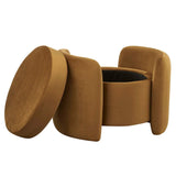 Velvet Storage Ottoman with Removable Lid – 28 Inch Upholstered - Ottomans available at Alpine Outlets in Denver
