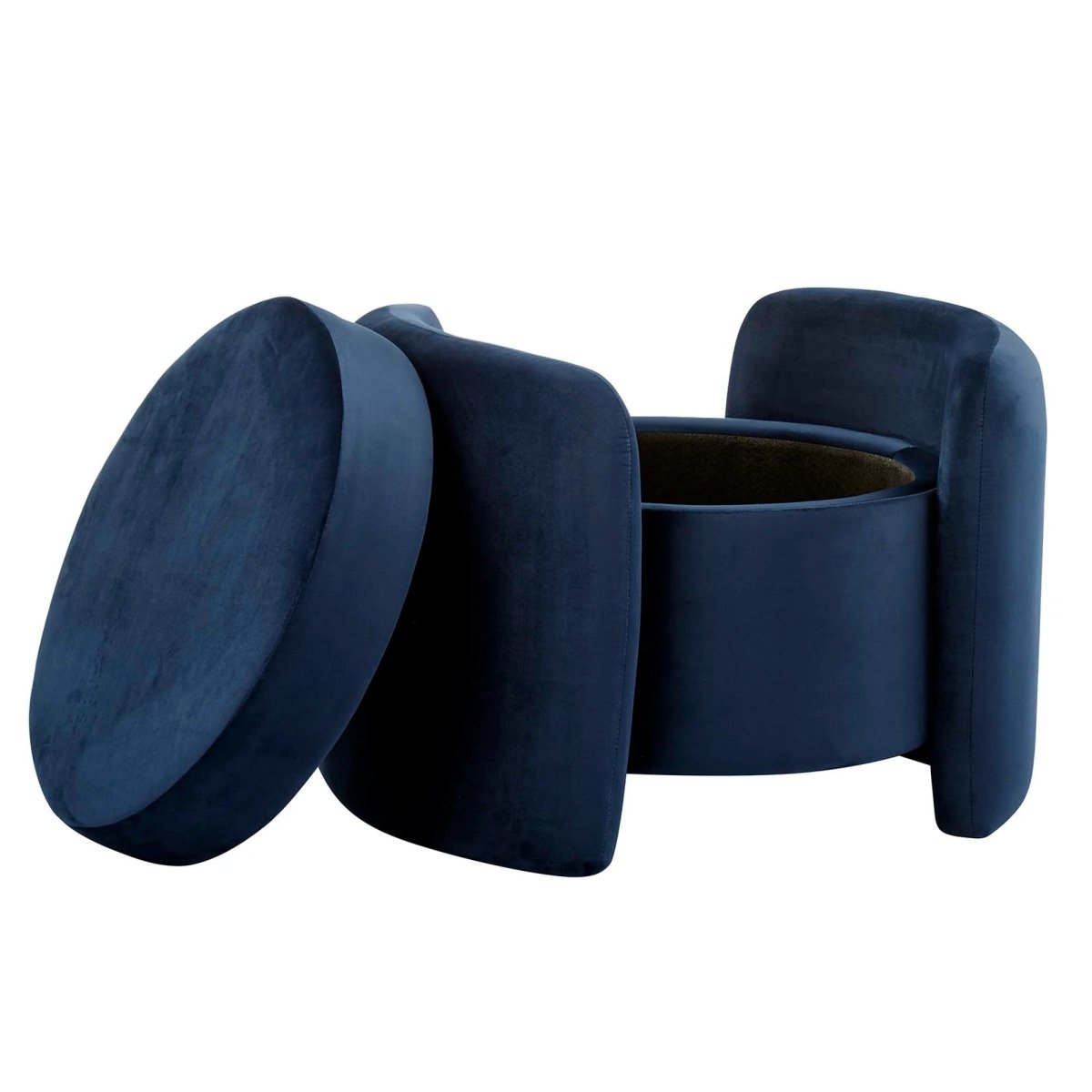 Velvet Storage Ottoman with Removable Lid – 28 Inch Upholstered - Ottomans available at Alpine Outlets in Denver