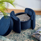 Velvet Storage Ottoman with Removable Lid – 28 Inch Upholstered - Ottomans available at Alpine Outlets in Denver