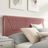 Vertical Channel Tufted Performance Velvet Platform Bed with Gold Legs - Platform Bed available at Alpine Outlets in Denver