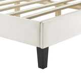 Vertical Channel Tufted Performance Velvet Platform Bed with Tapered Legs - Platform Bed available at Alpine Outlets in Denver
