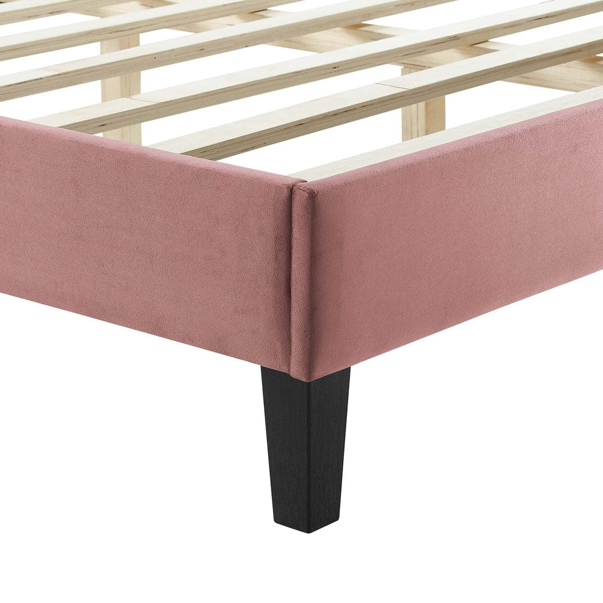 Vertical Channel Tufted Performance Velvet Platform Bed with Tapered Legs - Platform Bed available at Alpine Outlets in Denver