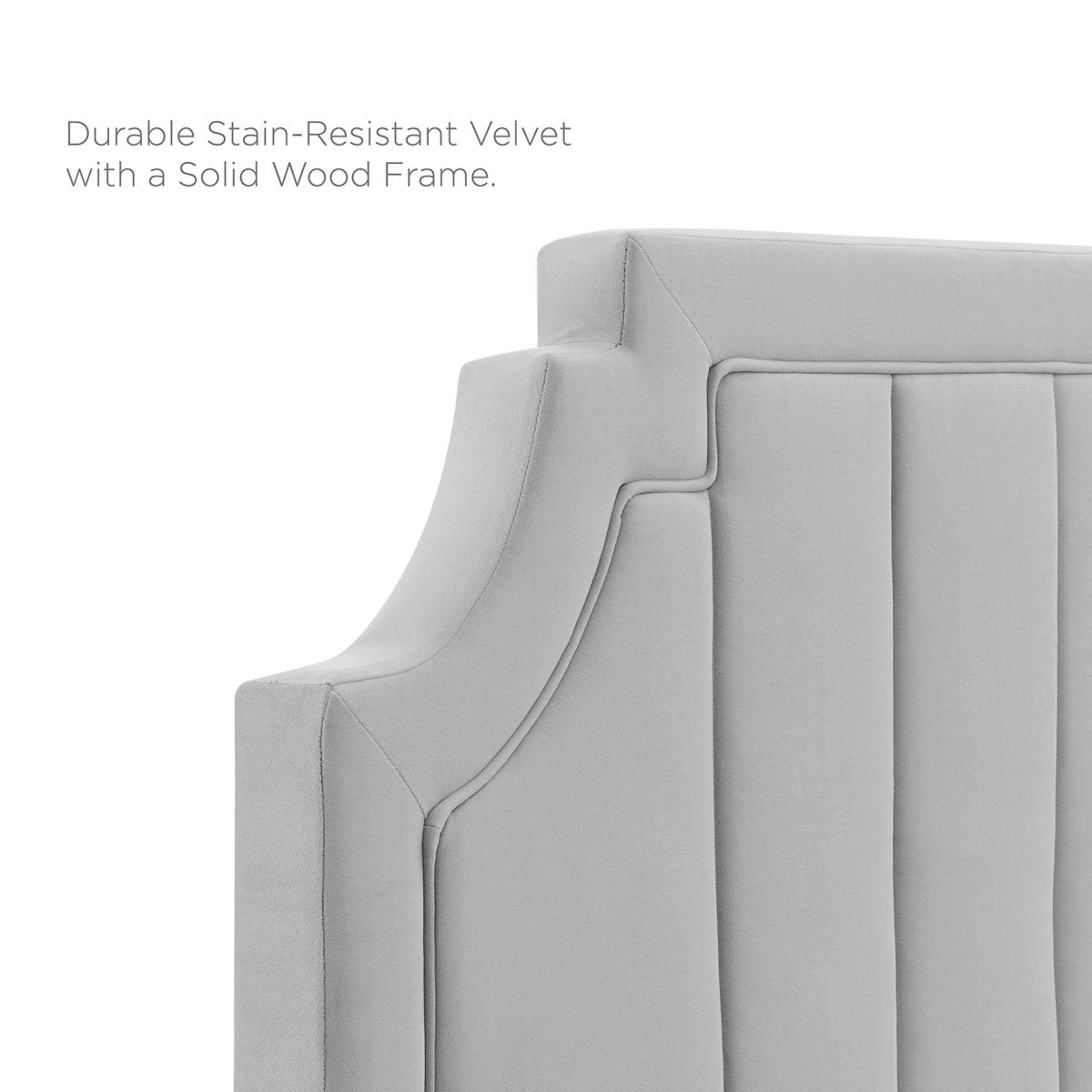 Vertical Tufted Performance Velvet Platform Bed with Gold Legs - Platform Bed available at Alpine Outlets in Denver
