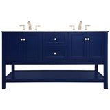 Metropolis 60 inch Blue Vanity Sink Set