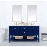 Metropolis 60 inch Blue Vanity Sink Set
