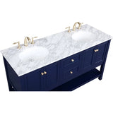 Metropolis 60 inch Blue Vanity Sink Set