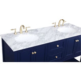 Metropolis 60 inch Blue Vanity Sink Set