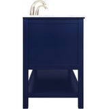 Metropolis 60 inch Blue Vanity Sink Set