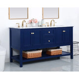Metropolis 60 inch Blue Vanity Sink Set