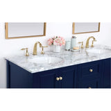 Metropolis 60 inch Blue Vanity Sink Set