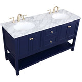 Metropolis 60 inch Blue Vanity Sink Set