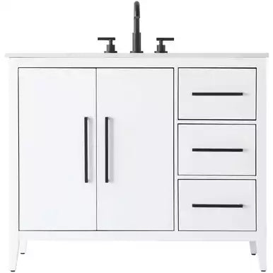 Millie 42 X 35 inch White Bathroom Vanity Cabinet