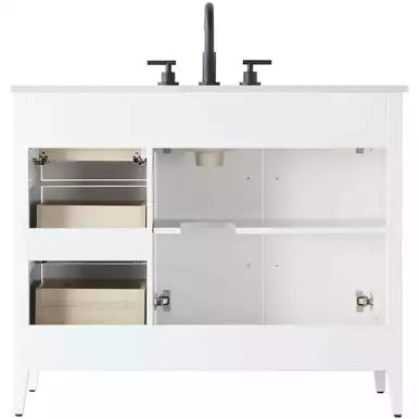 Millie 42 X 35 inch White Bathroom Vanity Cabinet