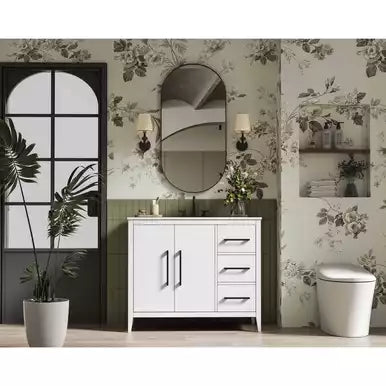 Millie 42 X 35 inch White Bathroom Vanity Cabinet