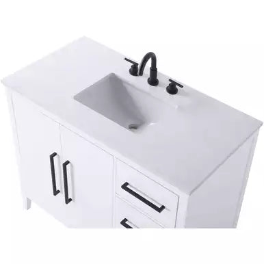 Millie 42 X 35 inch White Bathroom Vanity Cabinet