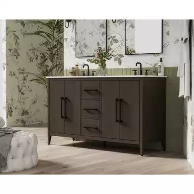 Elegant Lighting Millie 60" Free Standing Vanity Set - Mocha Brown
