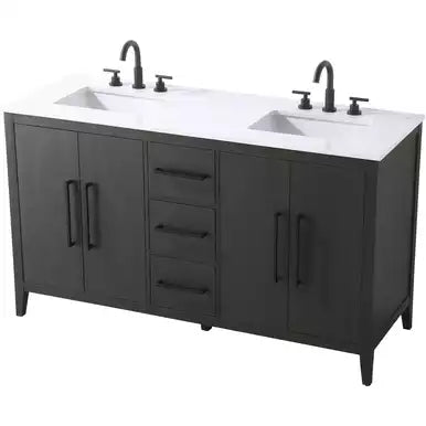 Elegant Lighting Millie 60" Free Standing Vanity Set - Mocha Brown