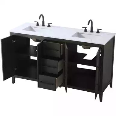 Elegant Lighting Millie 60" Free Standing Vanity Set - Mocha Brown
