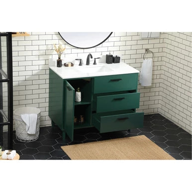 Elegant Lighting Baldwin 42" Free Standing Single Basin Vanity Set
